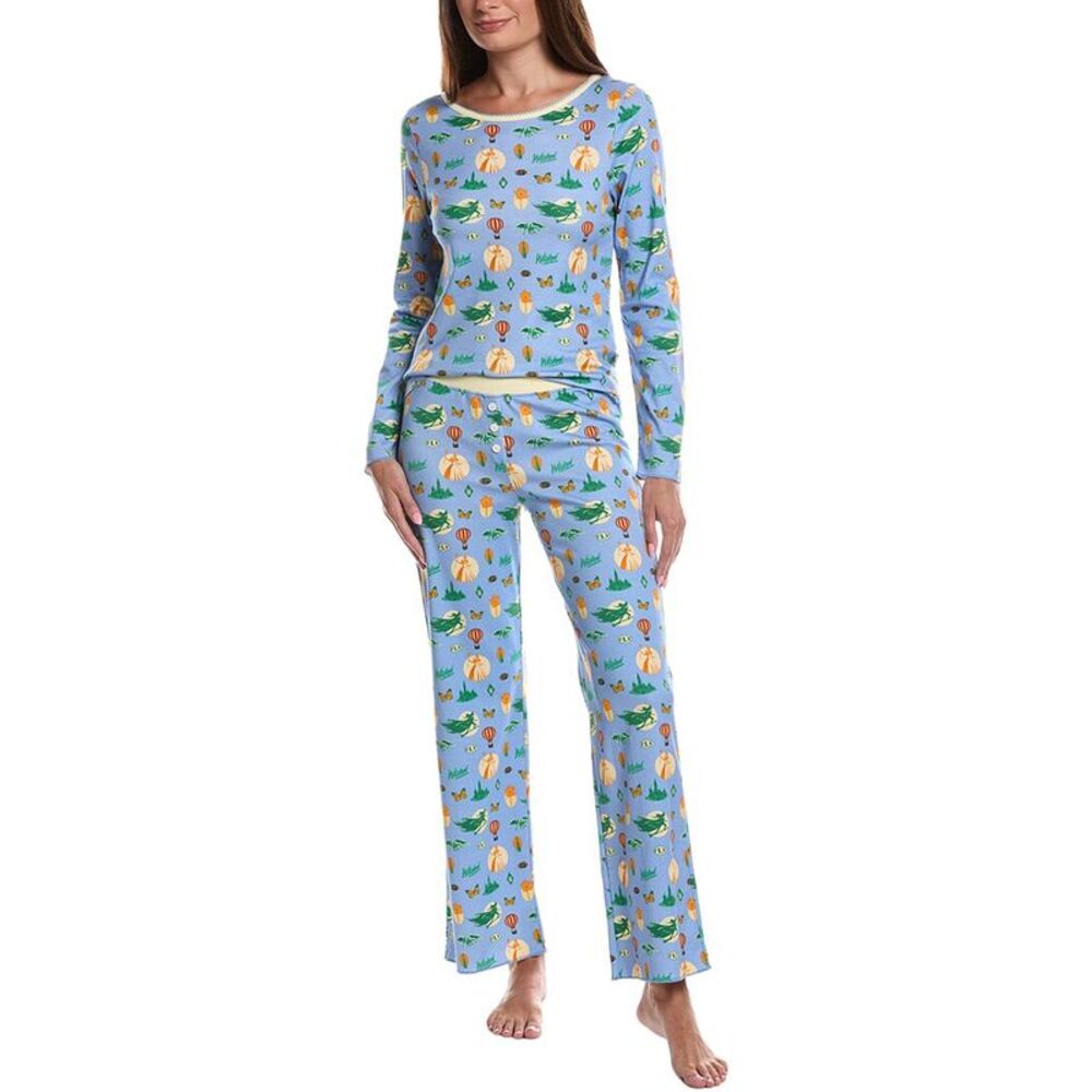 Cozyland By Morgan Lane Womens  2Pc Fellow Ozians Long Pajama Set, Green